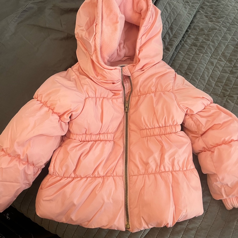 Old Navy Blush Pink Kids Puffer Coat